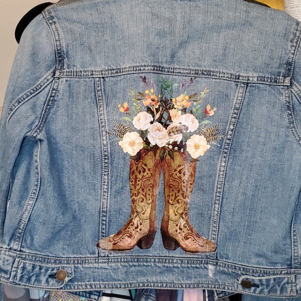 Flower Cowboy Boots Bluejean Jacket